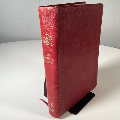 The Open Bible New American Standard Red Letter Ed 1979 Thomas Nelson Leather-image