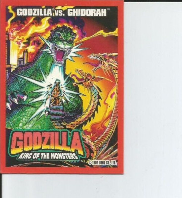1994 Godzilla King Of The Monsters #7 Godzilla vs Ghidorah Card RARE TOHO Co.-image