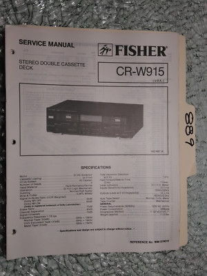 Fisher cr-w915 service manual original repair book stereo dual tape deck player-image