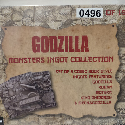 Godzilla 5 Piece Limited Edition Monsters Ingot Set Official Collectible Figures-image