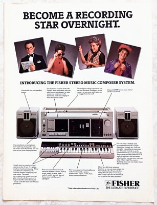 FISHER~STEREO MUSIC COMPOSER SYSTEM~ORIG 1984 PROMO PRINT AD ADVERT POSTER PINUP-image
