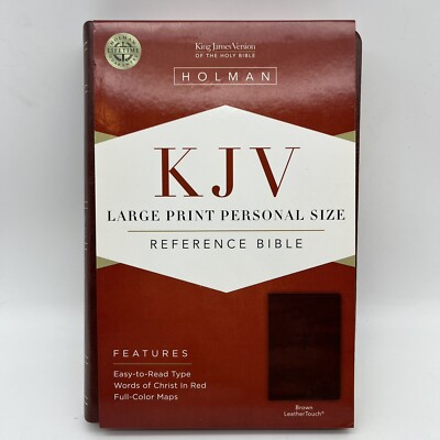 KJV Large Print Reference Bible, Classic Brown Leather Touch 6