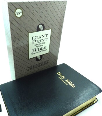 KJV Giant Print Verse Ending Reference Bible Black Imitation Leather -image