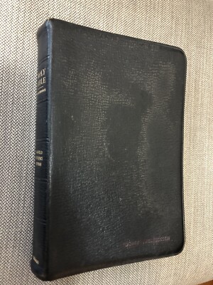 Oxford 1945 KJV Scofield Reference Bible Natural Morocco Black Leather Indexed-image