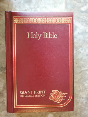 Vintage Holy Bible King James Version Giant Print Reference Edition 1976 Leather-image