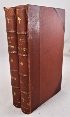 MISCELLANEOUS WORKS OF THE LATE DR ARBUTHNOT - 1770 [2 Vols] Leatherbound Essays-image