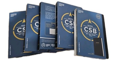 Lot Of 5 CSB Holman Christian Gift And Award Bible Black New -image