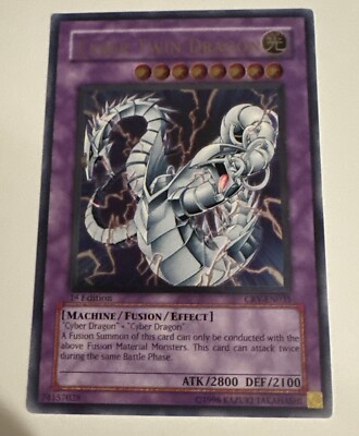 YUGIOH! Cyber Twin Dragon CRV-EN035 Ultimate Rare 1st Edition LP-image