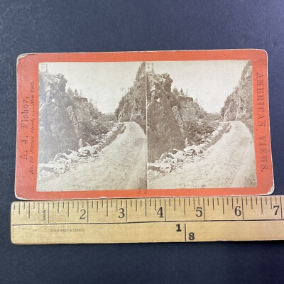 Crawford Notch Hotel House Stereoview AJ Fisher Photo Card Antique c1868 X853-image