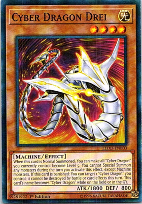 Cyber Dragon Drei LEDD-ENB03 Yu-Gi-Oh! Light Play 1st Edition -image
