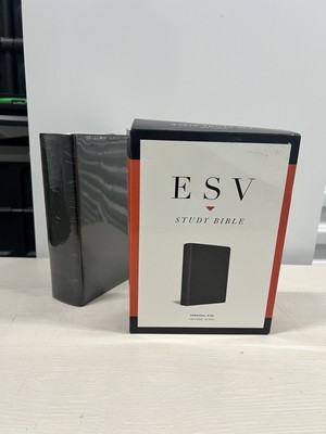English Personal Size ESV Study Bible Trutone Black Faux Leather w/Box-image