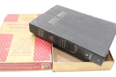 Holy Bible Giant Print King James Red Letter Nelson Reference 1976 KJV Indexed-image