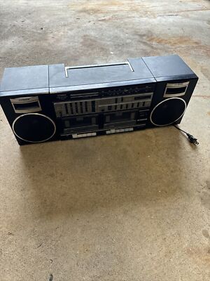 FISHER PH 463 High Fidelity Boombox Radio Dual Cassette Player Radio Works READ!-image