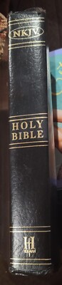 NKJV Giant Print Reference Bible, Black Imitation Leather by Holman Bible...-image