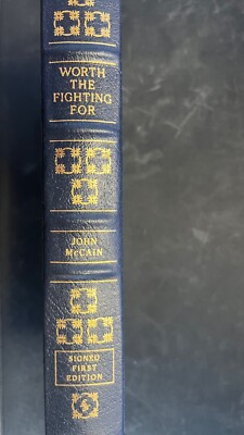 Worth the Fighting For, John McCain, SIGNED Easton Press 1st Ed #838/1275, COA-image