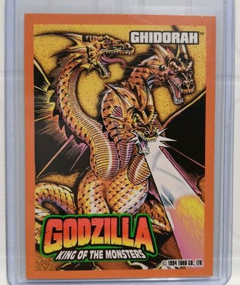 LOW GRADE CREASED 1994 Trendmasters Godzilla King Ghidorah Trading Card VTG #4-image