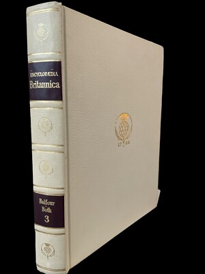 Encyclopedia Britannica 1964 32nd Edition Cream Faux Leather Volume 3-image