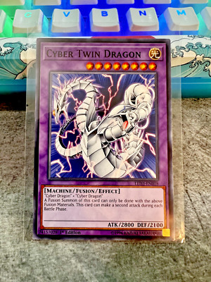 Cyber Twin Dragon, LED3-EN018! Vintage, 1st Edition, 1996! Rare! 2x Cards! -image
