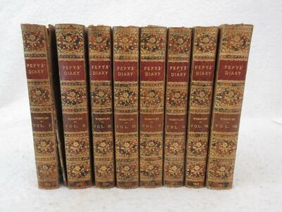THE DIARY OF SAMUEL PEPYS 8 Vol's G. Bell & Sons BOHN'S Library Signed BAYNTUN-image