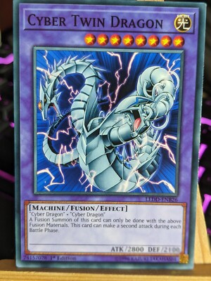 Cyber Twin Dragon LEDD-ENB26 Common 1st Edition LP/NM Yugioh Cards-image