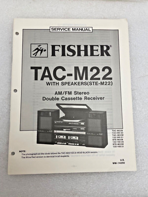 Vintage Original Fisher TAC-M22 AmFm Stereo Cass Receiver Service Manual Repair-image