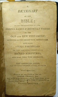 A Dictionary of the Bible. by [Alexander MacBean]. 1st American edition. 1798-image