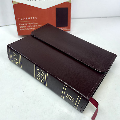 Holman KJV Large Print Compact Bible, Burgundy Bonded Leather Magnetic Flap-image