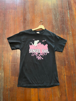 SENSES FAIL vintage NEW JERSEY HARDCORE t shirt GODZILLA VIDEO GAME Medium-image
