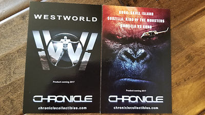 2017 SDCC COMIC CON CHRONICLE WESTWORLD GODZILLA KING KONG SKULL PROMO CARD -image