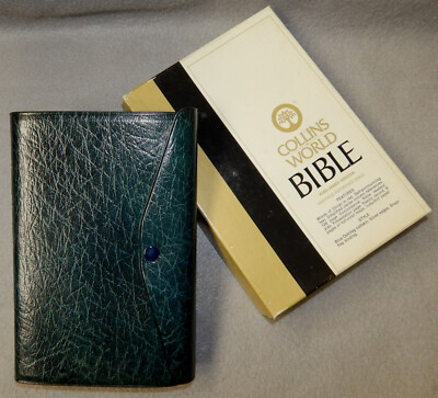 World KJV Heritage Reference Bible 875CB Blue Ostrileg Calfskin, Snap-Flap - New-image