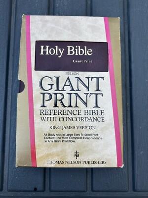 BRAND NEW Nelson Giant Print Reference Bible w/ Concordance, KJV 883CBG Burgundy-image