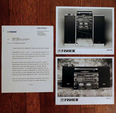 RARE Fisher Stereo Press/News release + 8x10 photo ICS-570 DCS-7500 DCS-750 ect-image