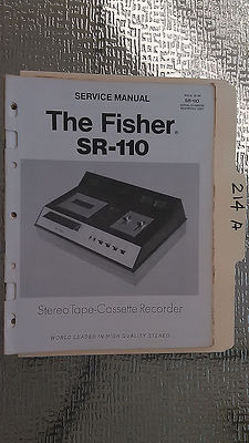 Fisher sr-110 service manual original repair book stereo tape deck recorder-image