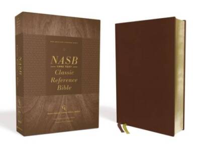 NASB, Classic Reference Bible, Genuine Leather, Buffalo, Brown, Red Lette - GOOD-image