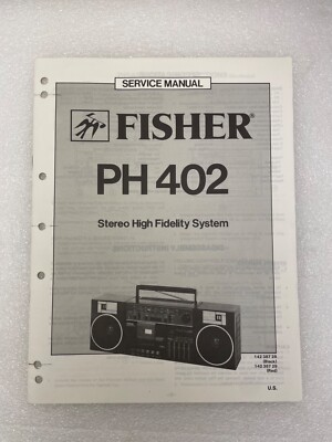Vintage Original Fisher PH-402 Stereo Hi Fi System Service Manual Repair-image