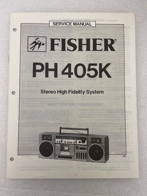 Vintage Original Fisher PH-405K Stereo Hi Fi System Service Manual Repair-image