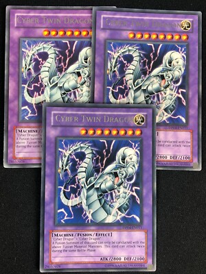 YUGIOH CYBER TWIN DRAGON DP04-EN011 RARE X3 (NM)-image