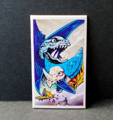 Vintage Menko Card Godzilla Rodan original 70's Kaiju Monster Tokusatsu-image