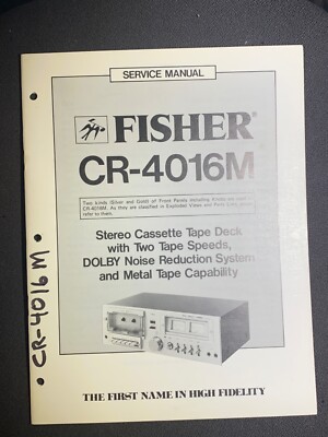 Fisher CR-4016M Service Manual Two Speed Stereo Cassette Tape Deck Original-image
