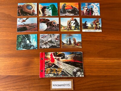 Godzilla Yamakatsu Toho 11 Cards with Exclusive Collection Book Showa Vintage-image