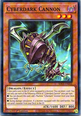 Cyberdark Cannon SDCS-EN016 Yu-Gi-Oh! Card NM 1st Edition -image