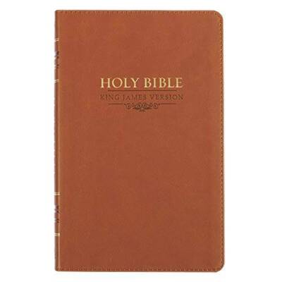 KJV Holy Bible, Value Gift and Award Thinline Bible, Brown Faux Leather B - GOOD-image