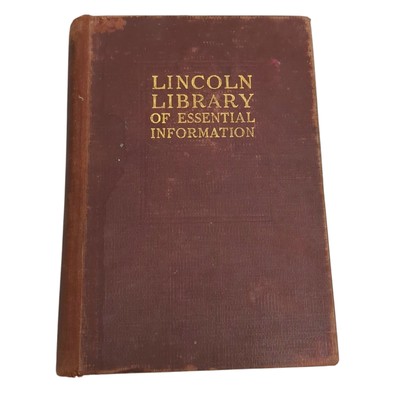 Lincoln Library of Essential Information Leather 1946 Edition Vintage Tabbed-image