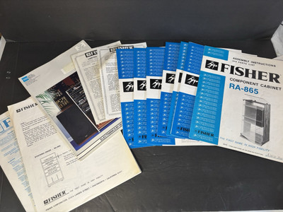 Vintage Fisher Stereo Component Rack System Manuels 15 Pieces 1980's-image