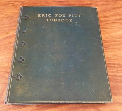 WW 1 PILOT ERIC FOX PITT LUBBOCK MEMOIR BY ALICE AVEBURY HIS MOTHER 1918 LEATHER-image