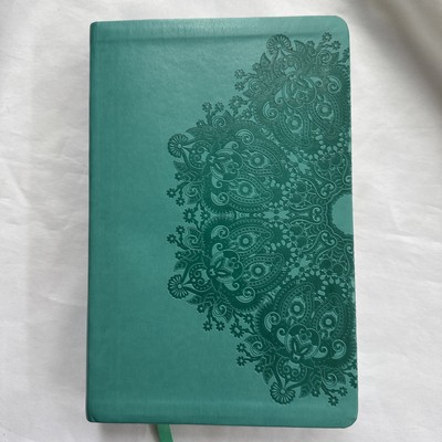KJV Large Print Personal Size Reference Bible Teal Leather Touch by Holman-image