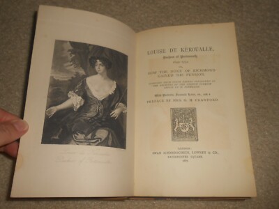 1887 Louise de Keroualle Biography Duchess of Portsmouth Leather Marbleized Book-image