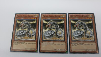 3x  PROTO-CYBER DRAGON  SDCR-EN005  1ST EDITION COMMON YUGIOH  NM / UNPLAYED-image