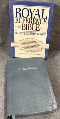 Nelson Royal Reference Bible 1983 745WB Williamsburg Blue Red Letter NIB-image