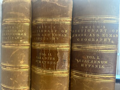 Smith's Dictionary of Greek & Roman Geography, Antiquities REPAIRED / Leather HC-image